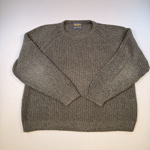 Vintage Woolrich Sweater Mens XXL Brown Rugged Outdoor Ramie/Cotton Hong Kong - Picture 1 of 5